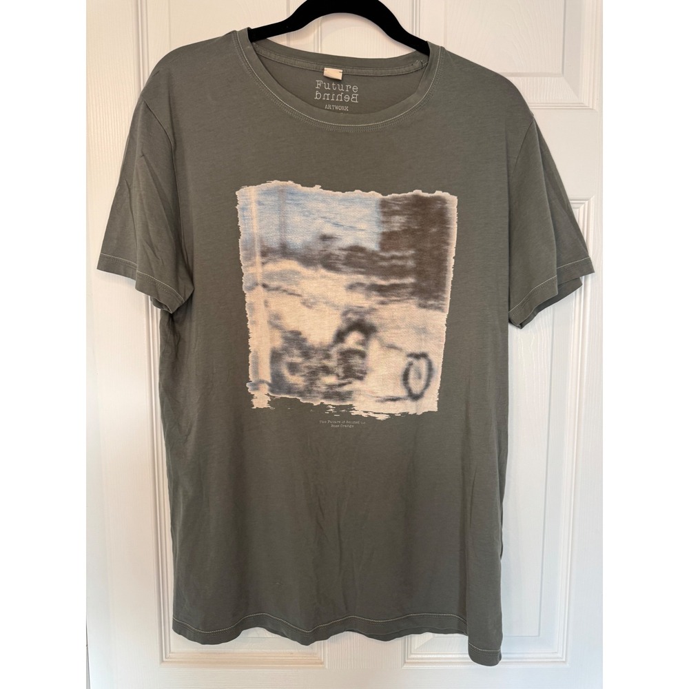 Hugo Boss Orange Road Diary Pima Cotton Graphic Tee Olive Grey T-Shirt